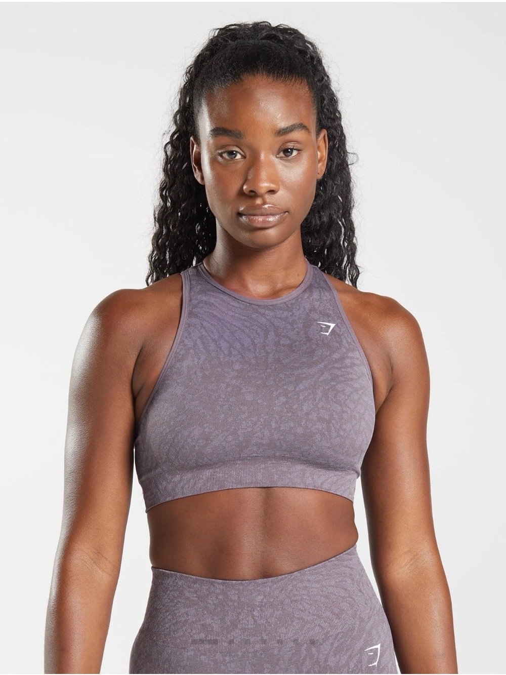 Never worn Gymshark Dusty Purple High-Neck Seamless Sports Bra size M